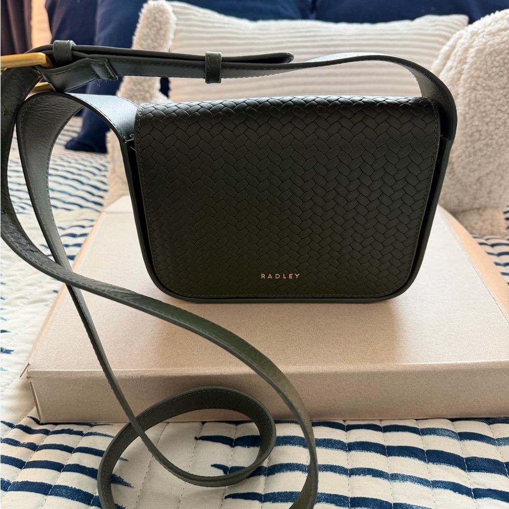 RADLEY LONDON Dark Green Woven Crossbody Bag